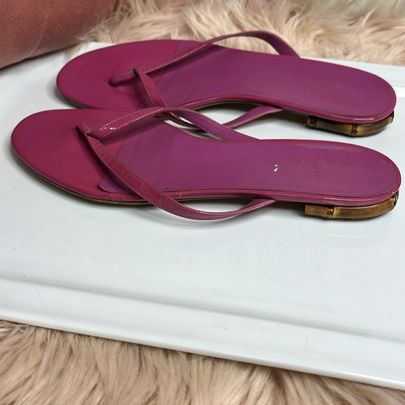 GUCCI PATENT BAMBOO SLIDES - Picture 6 of 6